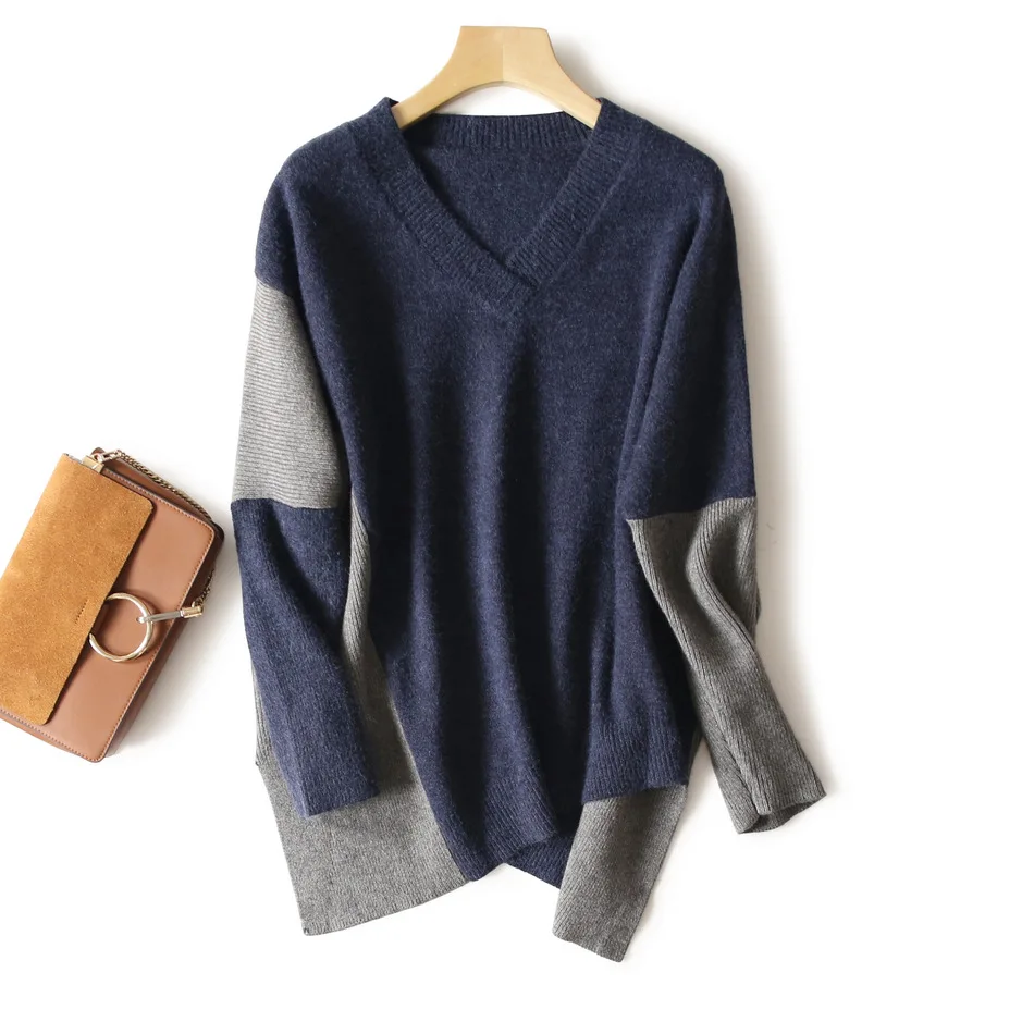 2017 Fashion Spring Winter Women Sweaters Pullovers Long Sleeve Casual Crop Sweater Color stitching Knitted Jumpers Sweter HJ002 | Женская