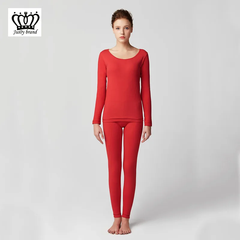 2021 winter / Fall Women's Brand Thermal underwear plus velvet pink Women Track Suit And Pants fat sister |