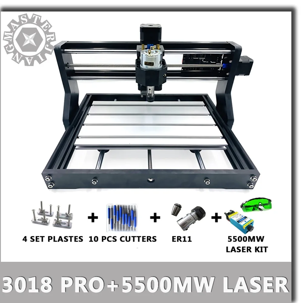 CNC 3018 Pro GRBL мини лазерный гравировальный станок+ 5,5 Вт лазерный модуль 3 оси pcb фрезерный станок Bluetooth деревянный маршрутизатор может работать в автономном режиме