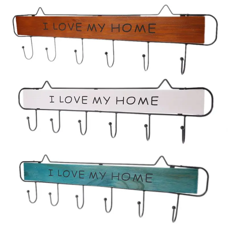 Новая креативная настенная вешалка для одежды 6 крючков держатель ключей белья