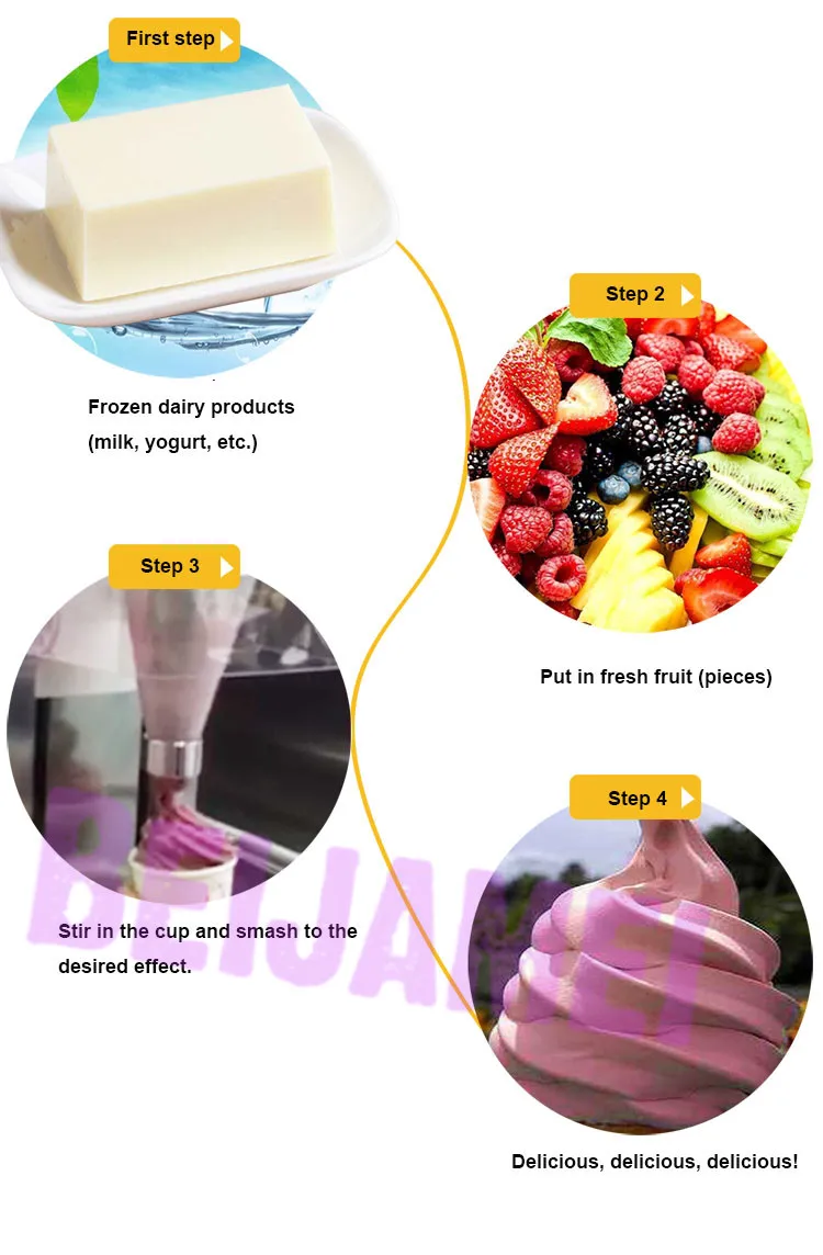 BEIJAMEI Swirl gelato блендер для замороженных фруктов мороженого миксер машина