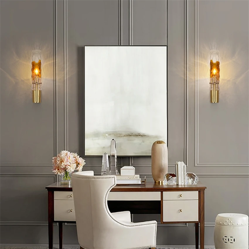 Скандинавский пост Современные Настенные светильники с имитацией пламени для