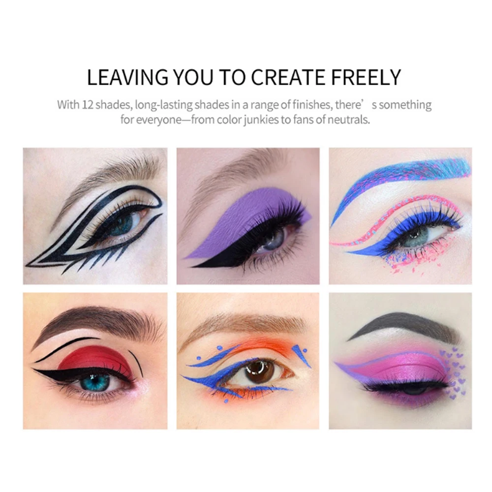 12 цветная подводка для глаз жидкая Водонепроницаемая легкая в носке матовая