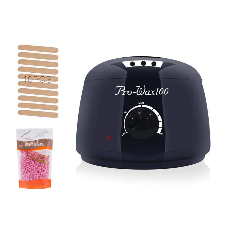 black kit EU plug 1 Набор восковых бобов, воск для депиляции, для удаления волос на лице, восковой нагреватель, жемчужный депилятор, восковой набор для удаления волос на лице - Цвет: black kit EU plug