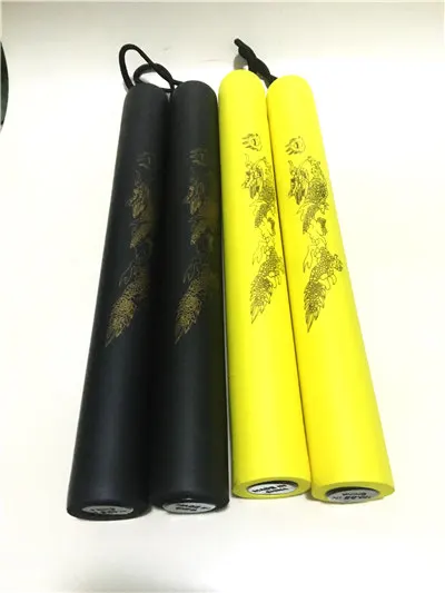 2 шт./лот) 4C пенопласт для боевых искусств Nunchakus дети Веревка Цепи пластиковые nunchaku ребенок кунг-фу ушу нунчаки тренер для начинающих - Цвет: black yellow