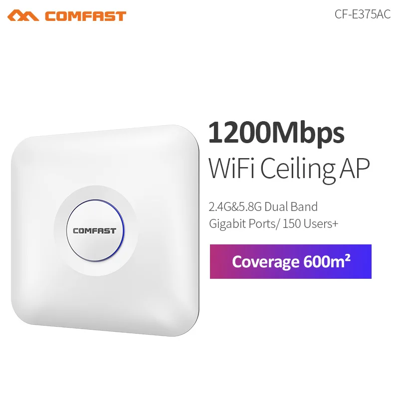 COMFAST E375AC Wireless Ceiling AP 1300Mbps 802.11AC Dual Band 2.4G+5G Wifi Router 48V POE Indoor AP For Big Area Coverage