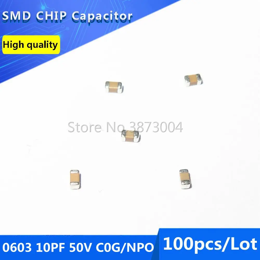 100 шт. 0603 10 пФ 50 в C0G/NPO 5% SMD чип конденсатор | Обустройство дома