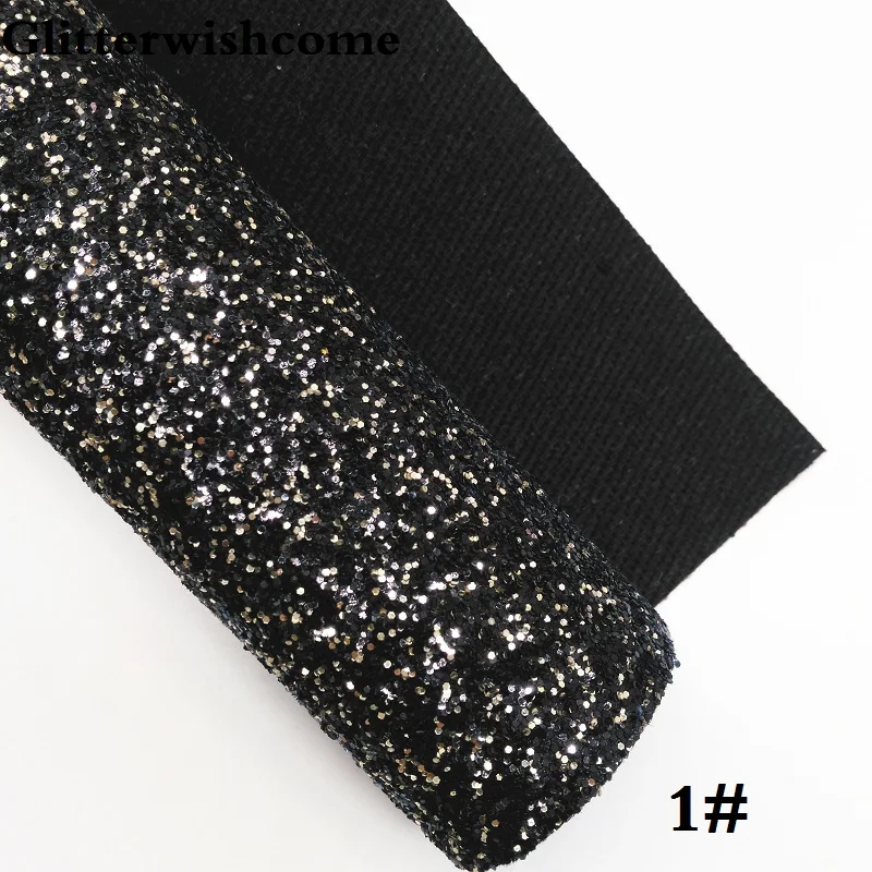 1 Glitterwishcome 21X29 см A4 размер винил для луков с эффектом блестящей кожи Ткань Винил для луков, GM231A - Цвет: 1