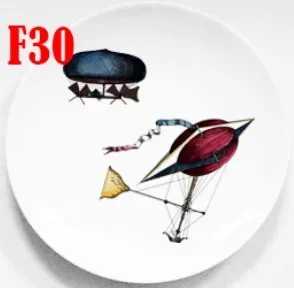 Изысканная мода Milan rosenthal Piero fornasetti тарелки чистый красочный цвет иллюстрации подвесные блюда образец комнаты/дома/отеля украшения - Цвет: EE