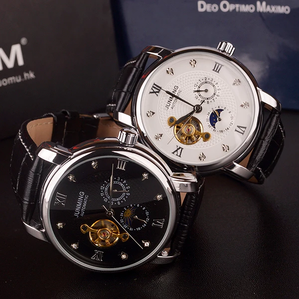 hot selling New junming classic retro hollow automatic mechanical wrist watch men's imports of machinery and business watches | Наручные