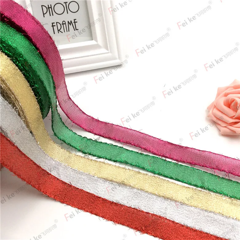 500 ярдов блеск цвета: золотистый серебристый красный зеленый ленты подарочная