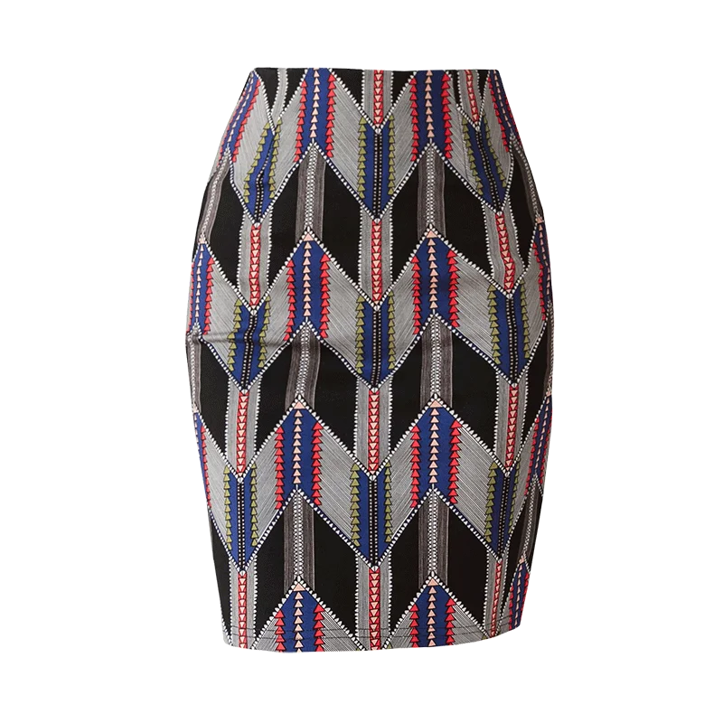 Женская винтажная юбка карандаш с высокой талией и разрезом сзади Офисная