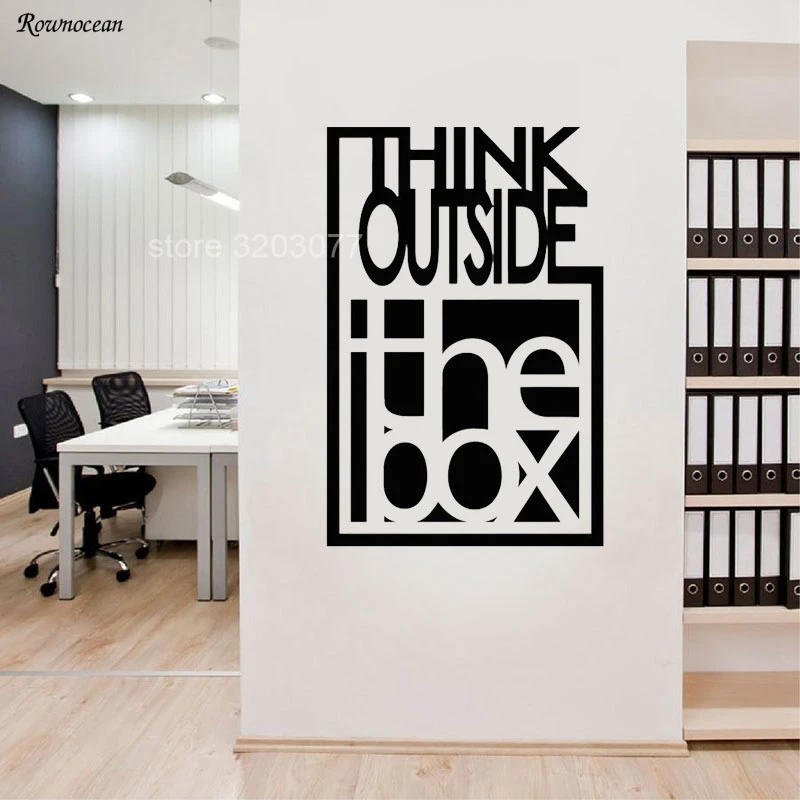 Think Outside The Box Inspire Quote настенные наклейки мотивация офис команда Искусство Декор