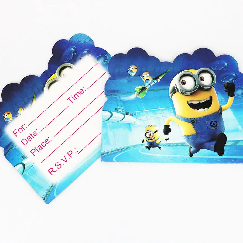10 шт./лот Мультяшные Миньоны для тематической вечеринки бумажные