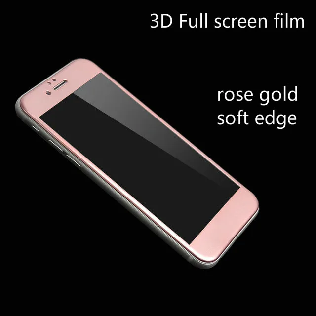 Полное покрытие экрана протектор для iPhone 7 стекло 3D мягкий край закаленное 8