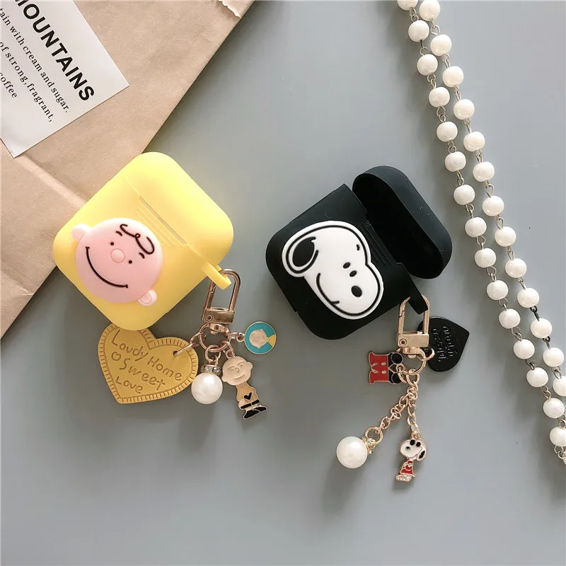 Милый чехол для наушников для AirPods с мультяшным животным, сумка для ключей, беспроводные наушники, чехол, анти-шок для Apple Airpods 2, аксессуары