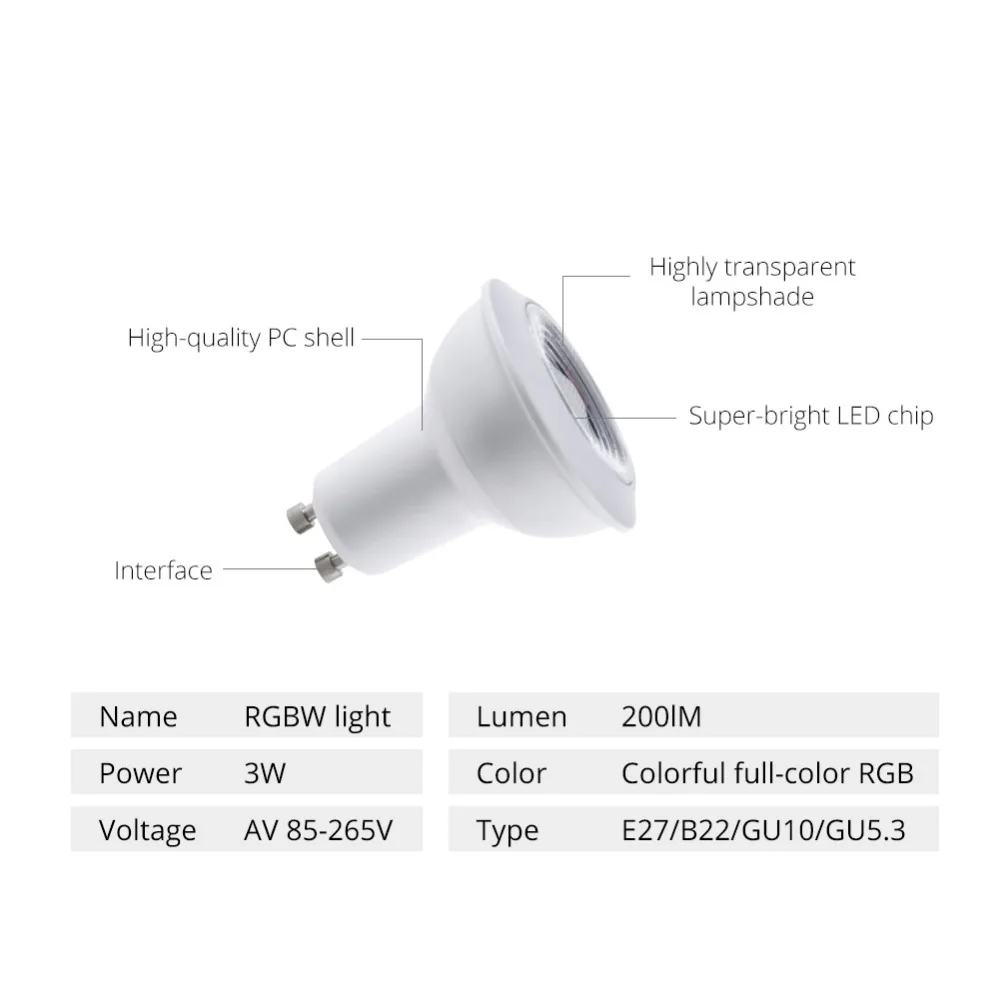3 Вт Светодиодная лампа RGBW E27 B22 GU10 диммер RGB AC 85 265 в Navidad Luces Led Decoracion освещение для