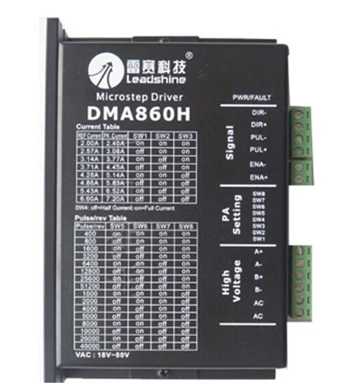 Leadshine Drive DMA860H/2-фазный шаговый драйвер для ЧПУ/лазерного станка 2-фазный 7.2A DC 24-80V