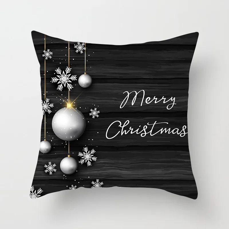 PC04456 Fuwatacchi Merry Christmas наволочка Черный Белый Красный мультфильм олень Звезда Подушка со снежным узором чехол домашний диван декоративная наволочка - Цвет: PC04456