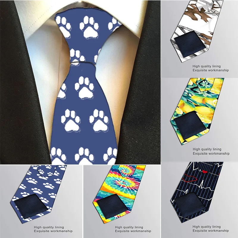 Новинка Модные С цветочным принтом Тип: галстуки для мужчин унисекс 3D с медведя и