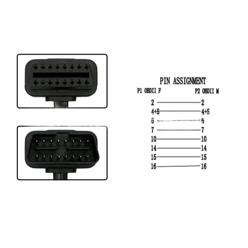 Кабель 16 Pin 8-ядерный OBD 2 разветвитель адаптер кабель-удлинитель Мужской к женскому разъему OBD2 на Интерфейс линии