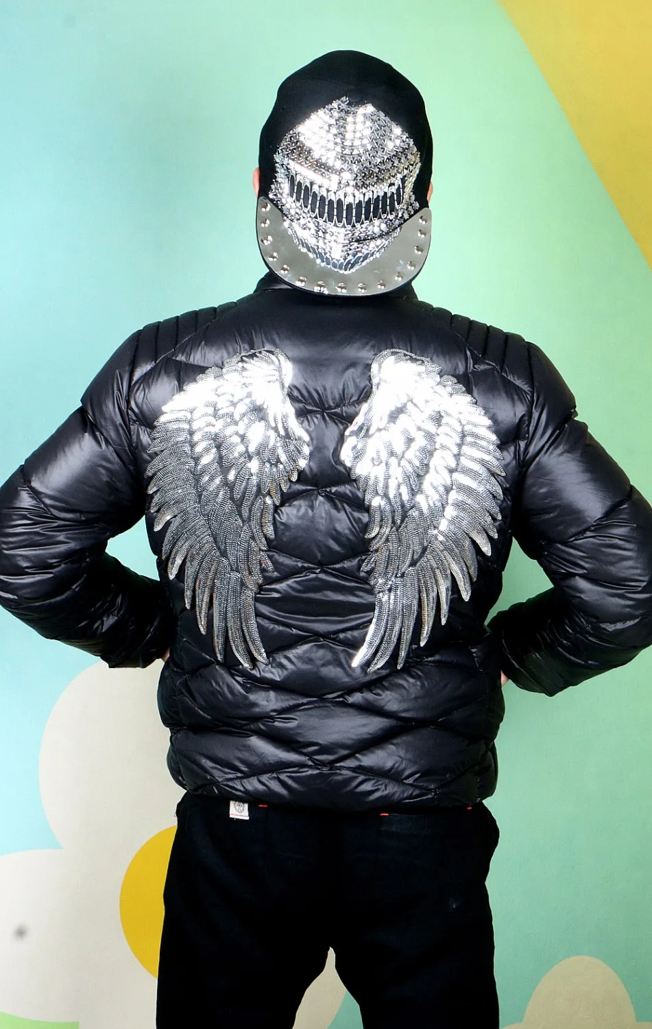 1 шт. большие нашивки бренд блеск блесток 3D стикеры корона крыло ангела с вышитой