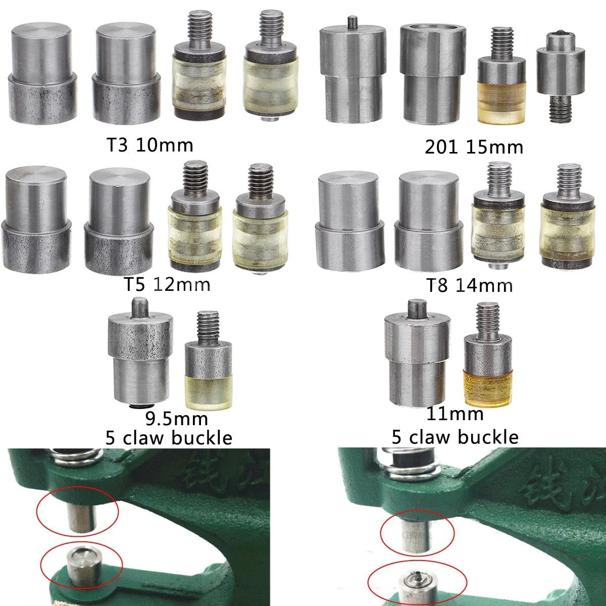 

9,5-15 мм Ручная застежка-коготь застежка пресс-формы Ручной пресс-зажим Станок Инструмент