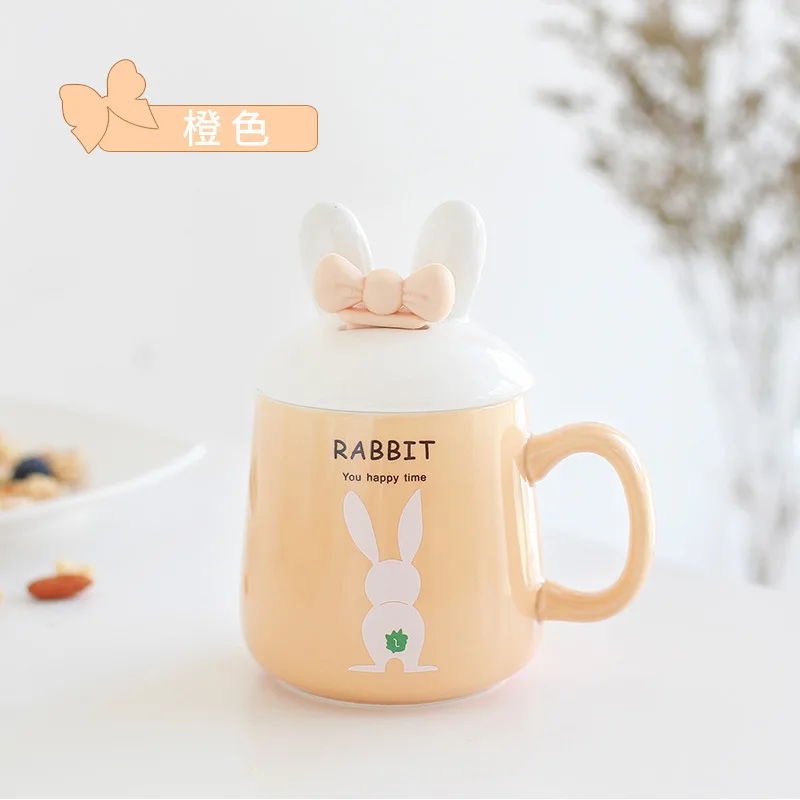 Милая керамическая кофейная чашка с кроликом из мультфильма лучшая для офиса и