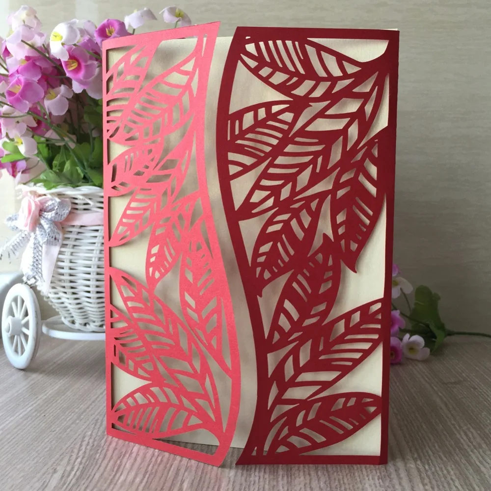 

30psc/lot free shipping laser cut conference wedding invitations card factory 2018 New royal different colors flow