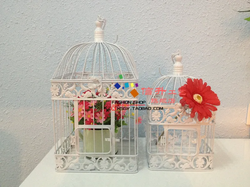 Модное железное украшение для птичьей клетки большое белый винтажный реквизит |