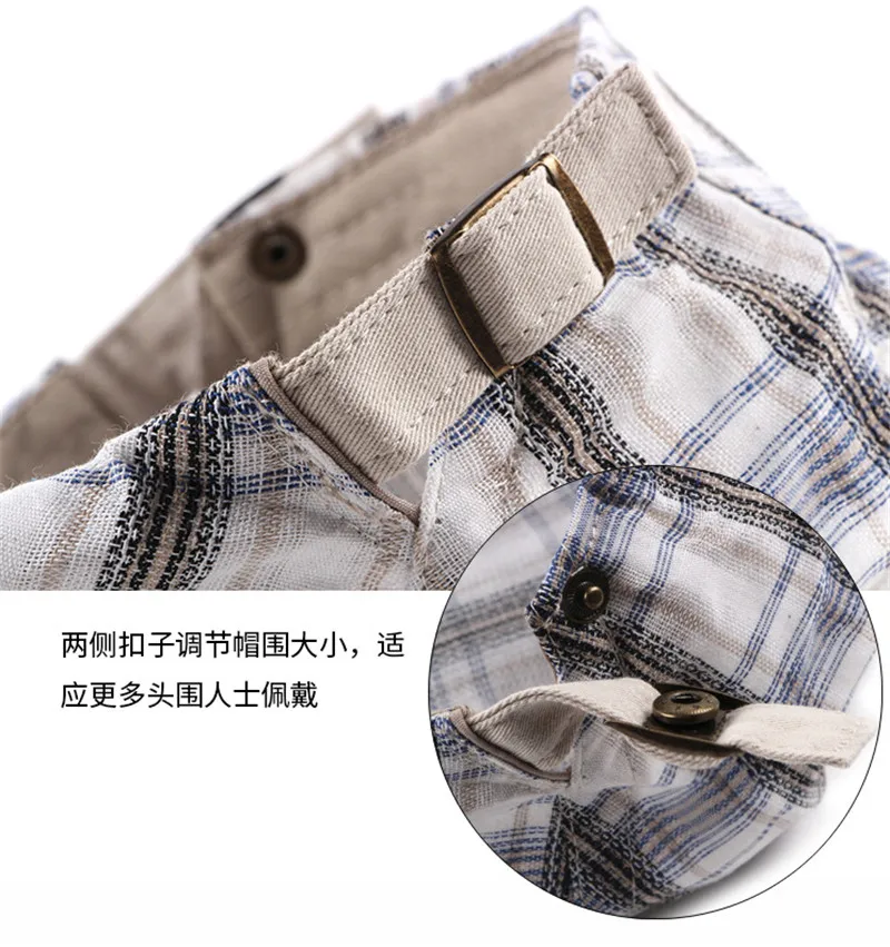 

Fashion Spring Autumn Hats For Men Plaid Cotton Beret Caps Gorras Planas Boinas Flat Cap Adjustable Berets Casquette