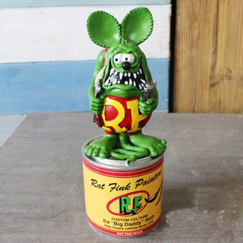 1PC Rat Fink Big Boy can ratfink mouse Vogue America Classic Cartoon Image Tales of the Resin Action Figure In New Box gift