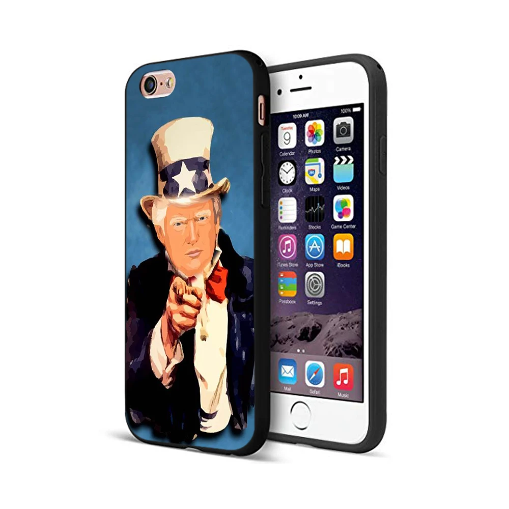 Черный чехол из ТПУ для iphone 5 5s se 6 6s 7 8 plus x 10 силиконовый XR XS 11 pro MAX с лицом Дональда