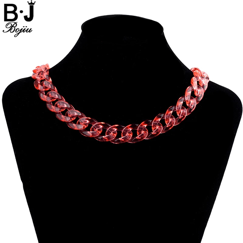 Женское Ожерелье-чокер BOJIU ожерелье из смолы с удлиненной цепочкой цепочка-чокер