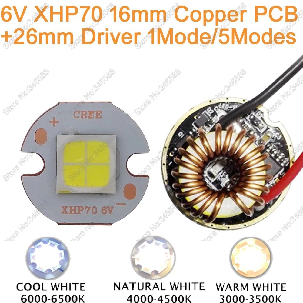 СВЕТОДИОД Cree XHP70 холодный белый нейтральный теплый высокомощный эмиттер диод 6 в