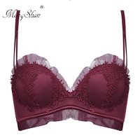 traceless sexy peach heart water soluble lace bra comfortable and breathable gathering underwear without steel bracket 85a 85b