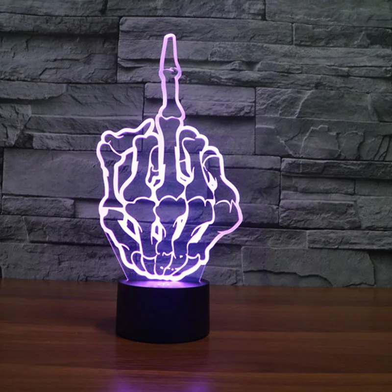 

3D middle Finger table lamps 3D night light