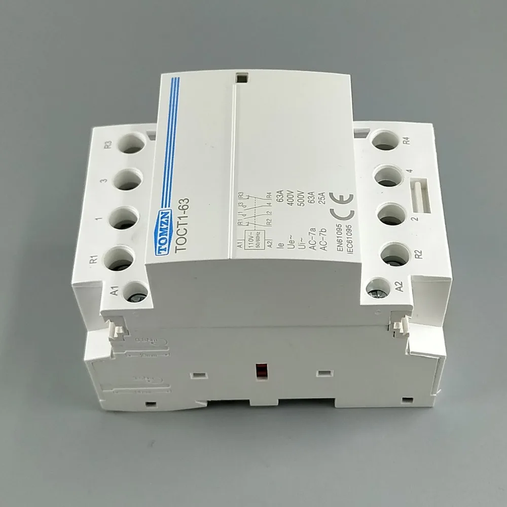TOCT1 4P 63A 110V Катушка 400V ~ 50/60HZ din рейку бытовой ac модульный контактор 4NO или 2NO 2NC