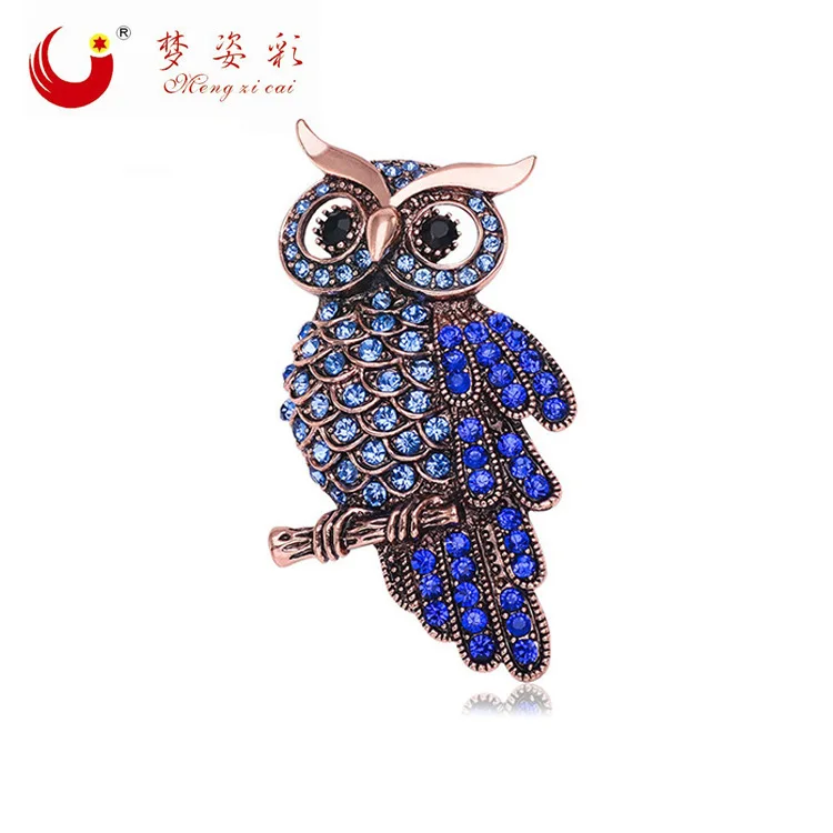 Броши MZC унисекс в виде белой и синей совы для мужчин женщин булавка воротника