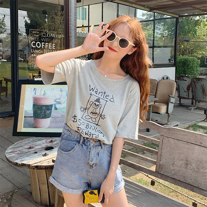Забавные футболки для женщин 2019 женские с графикой Женская хлопковая футболка