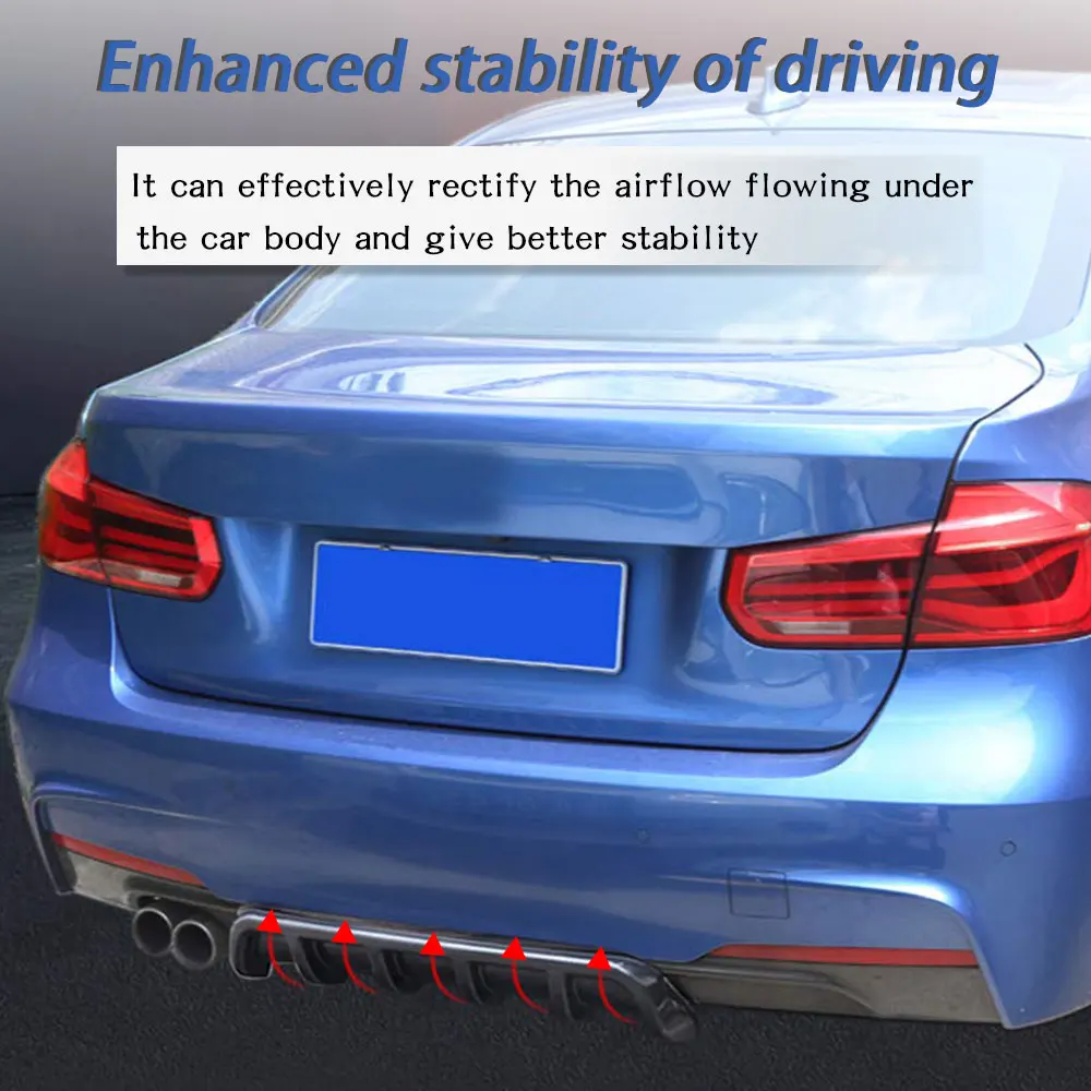 ABS спойлер задний Акулий плавник стиль изогнутый бампер губа диффузор Акула 6