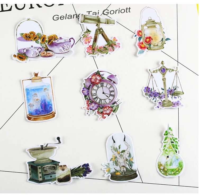 20 шт. креативные милые самодельные Ретро предметы первой необходимости наклейки