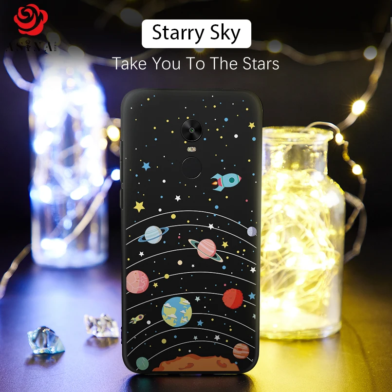 ASINA Silicone Case For Xiaomi Redmi Note 6 Pro Funda Stars And Space Bumper 4x 5 Plus Shockproof Capa | Мобильные телефоны и