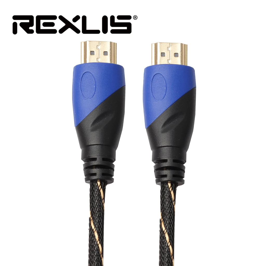 REXLIS нейлоновая оплетка кабеля HDMI 0 5 M 1 м 3 10 кабель 1080 P 3D для PS4 Xbox проектор HD ЖК