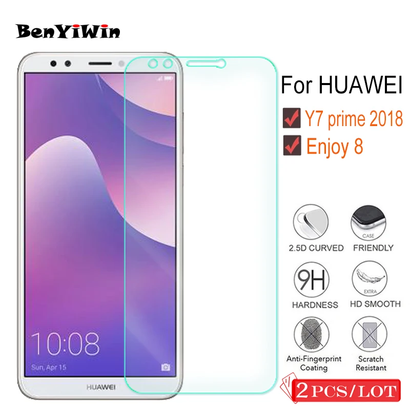 Высококачественное закаленное стекло 9H для Huawei Y7 Prime 2018 защита экрана прозрачная