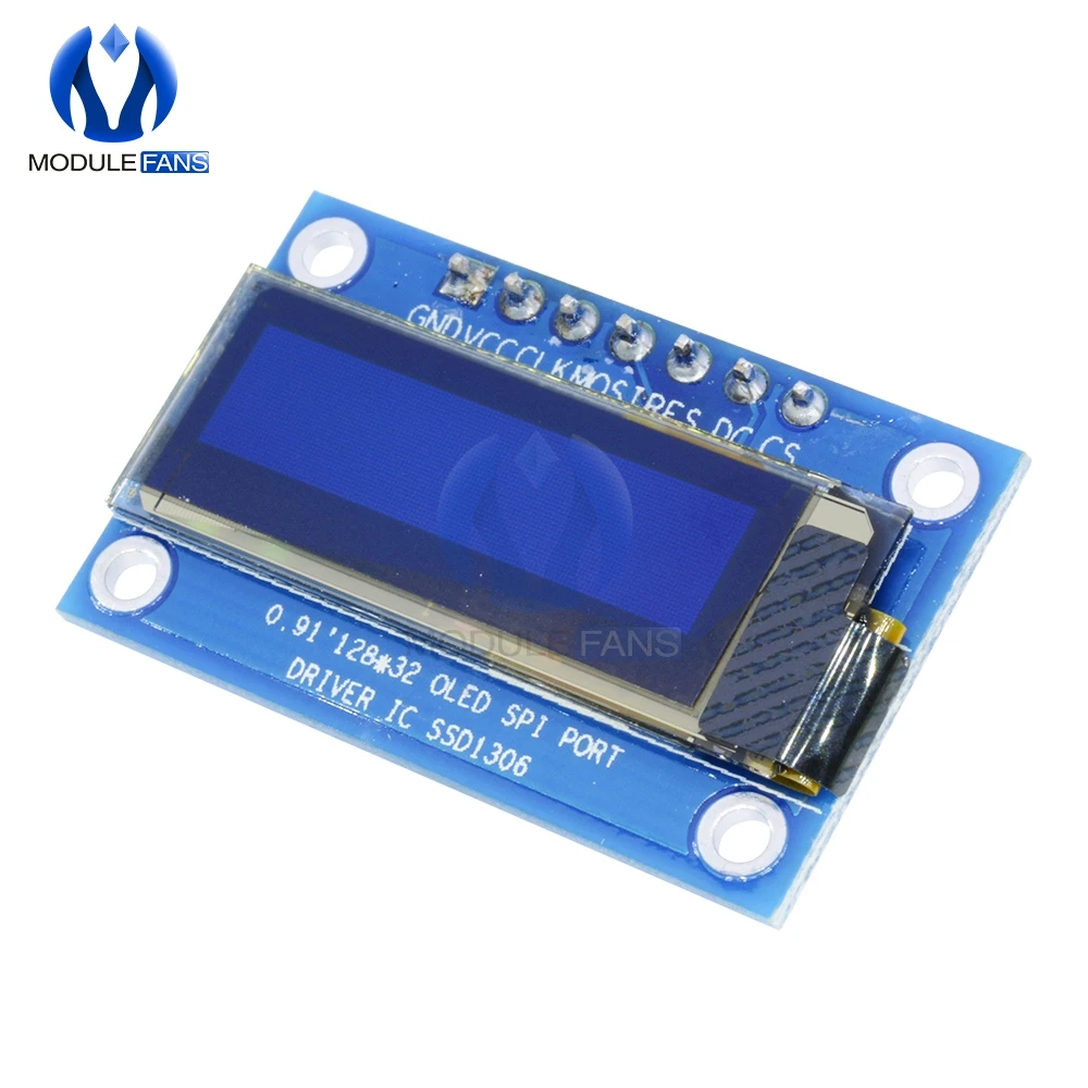 0 91 дюймовый SPI 128x32 Белый OLED ЖК дисплей DIY модуль SSD1306 Драйвер IC DC 3 V 5V для Arduino PIC