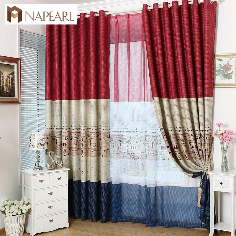NAPEARL 1 шт. затемненные шторы Мультяшные детские для спальни на окно в горошек