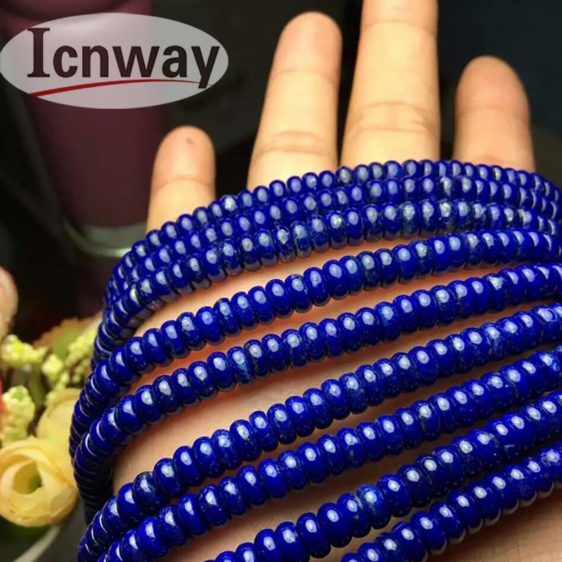 

Natural Rondelle 5A Grade lapis lazuli Stone Beads 6*2mm For Jewelry Making 15inches DIY Jewellery Wholesale