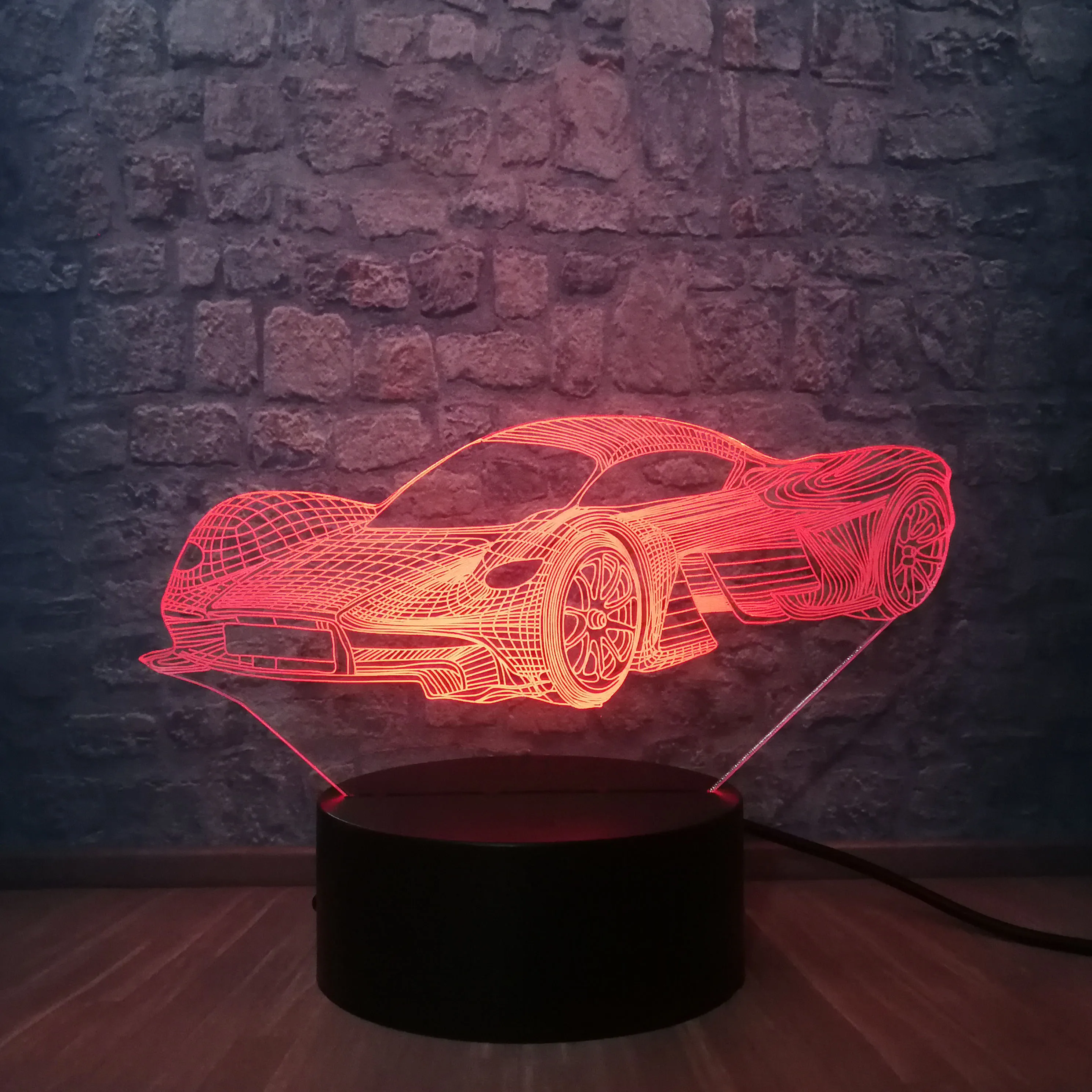 Новинка крутая современная Автомобильная 3D светодиодный USB RGB настольная лампа