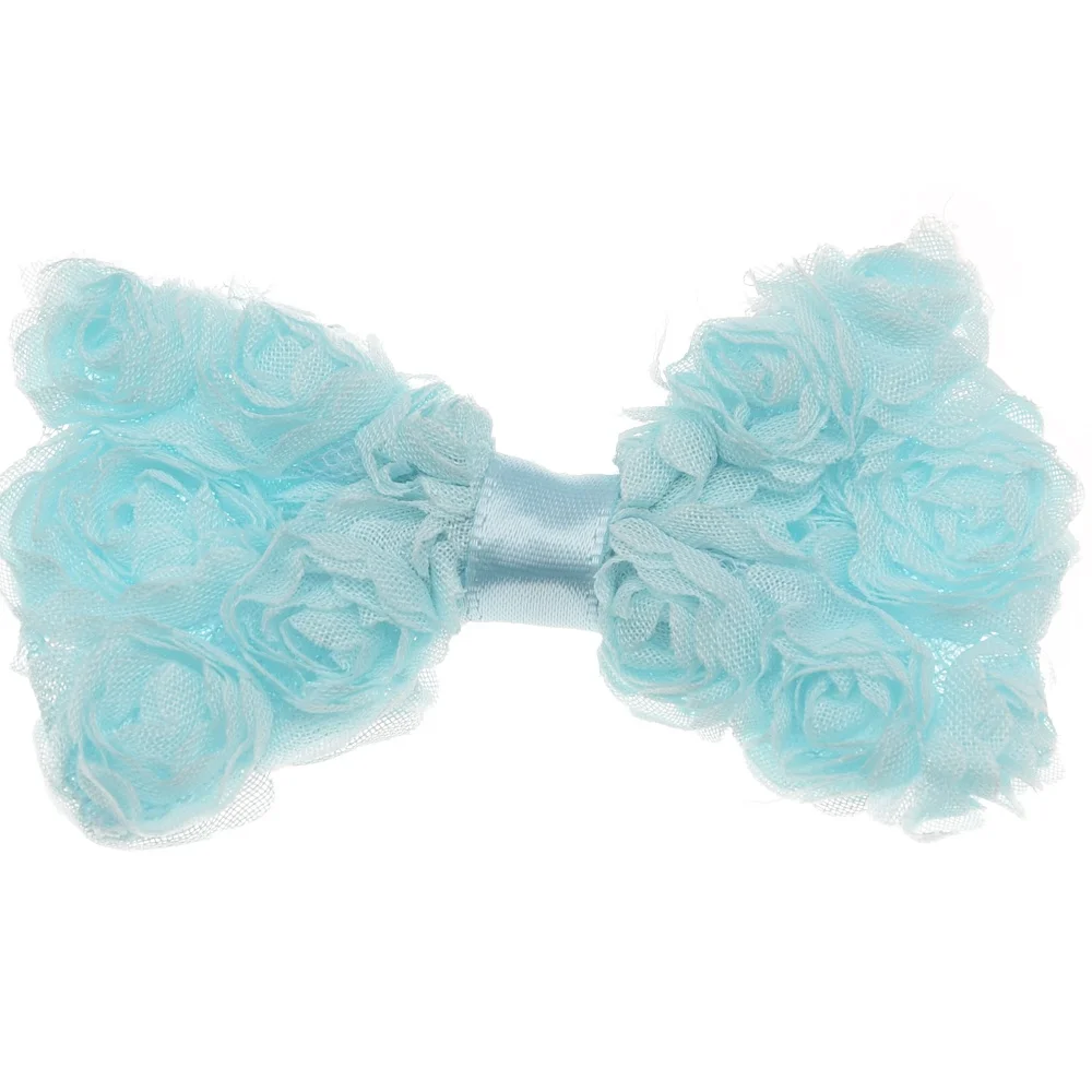 Mint Green 14 шт., шифоновые банты, без зажимов, триплекс, шифоновые банты, аксессуары для волос, розочка, бант, Цветочный Аксессуар, головной убор для волос, повязка на голову - Цвет: Mint Green